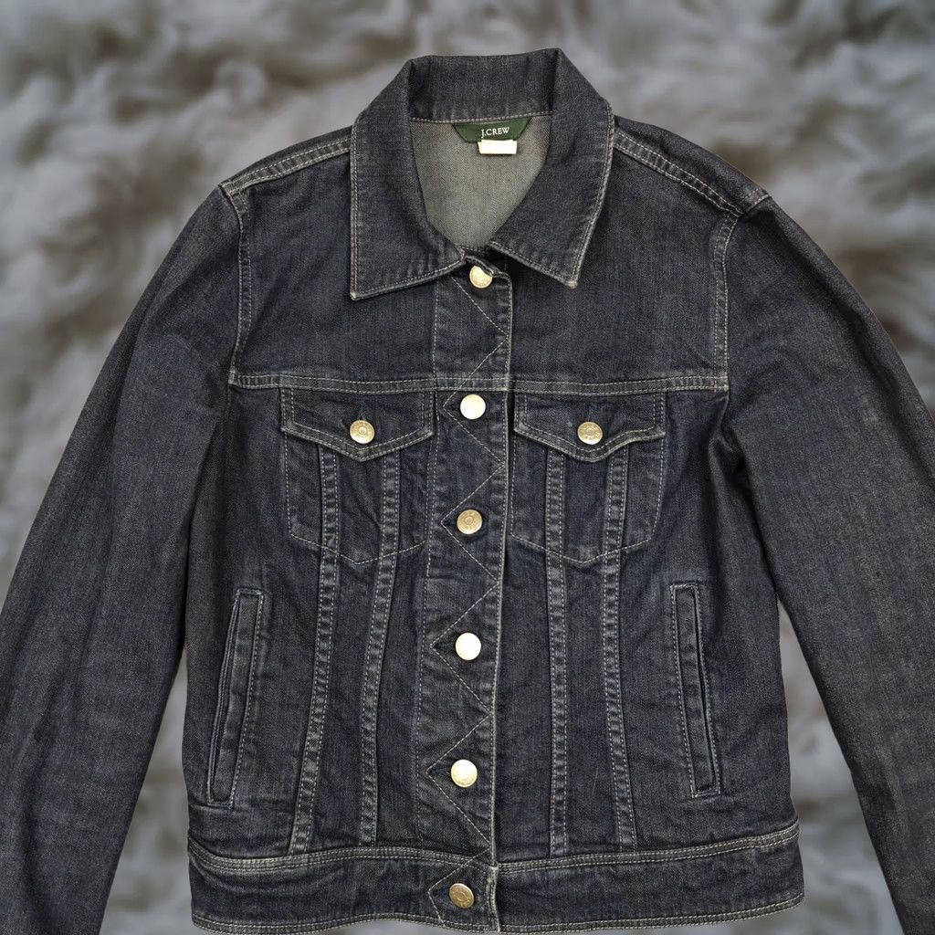 J.Crew VINTAGE J.CREW Jacket Womens Small Blue Denim Button Front Collared Trucker Pockets Size S / US 4 / IT 40 - 1 Thumbnail
