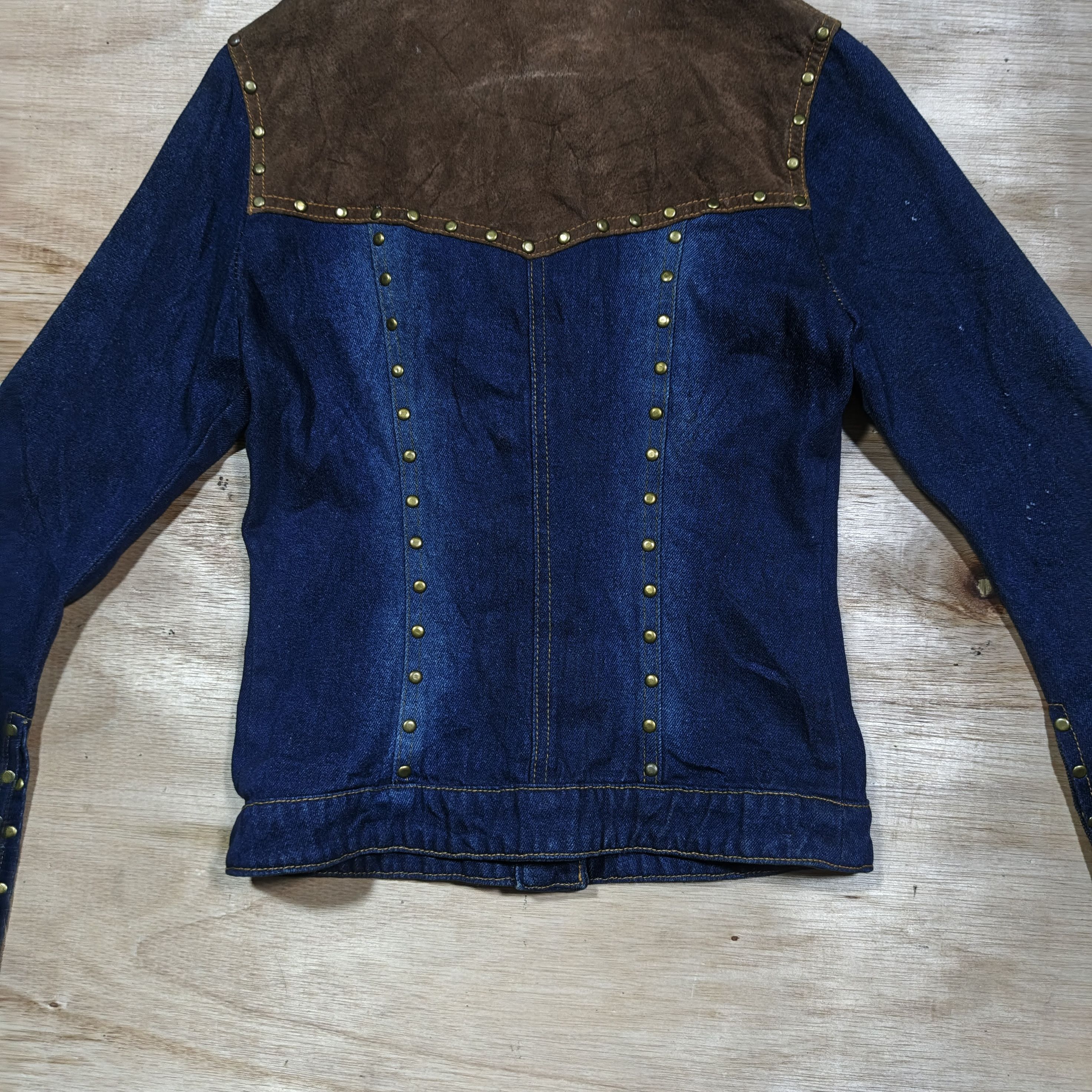 Japanese Brand Ministate Studded Western Flare Sleeve Denim Jacket Size M / US 6-8 / IT 42-44 - 8 Thumbnail