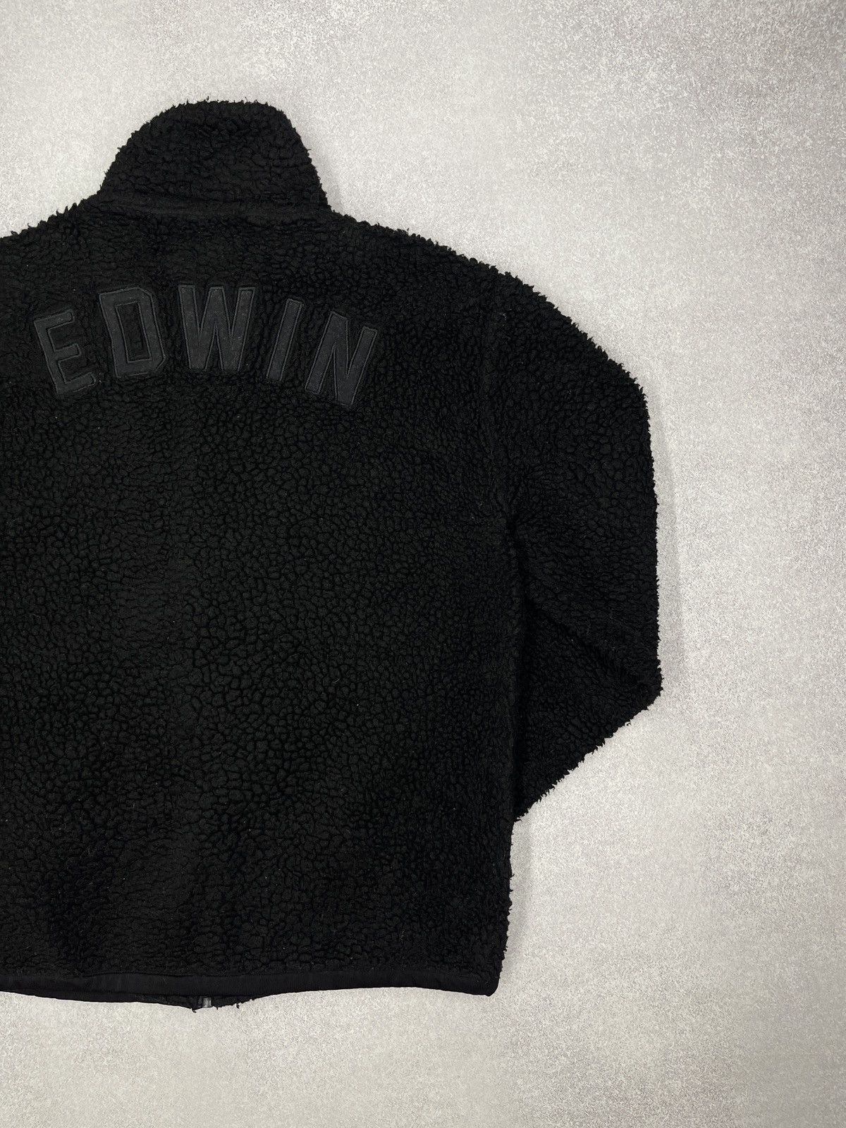 Edwin × Japanese Brand × Vintage Vintage Edwin Insulate Fleece Jacket Black Big Logo Japanese Size US M / EU 48-50 / 2 - 3 Thumbnail