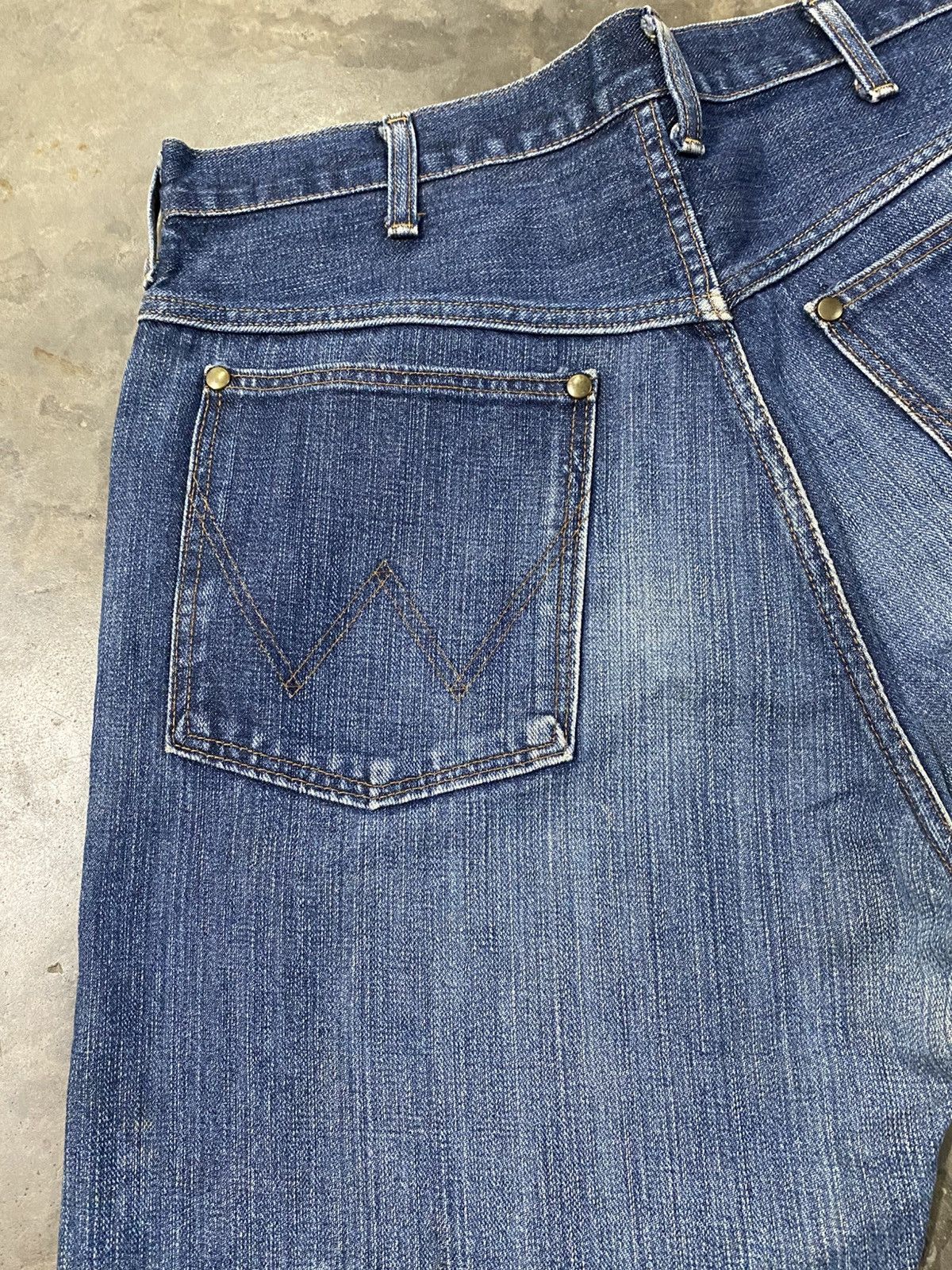 Jean × Vintage × Wrangler Vintage Wrangler Selvedge Washed Blue Distressed @271 Size US 33 - 2 Thumbnail