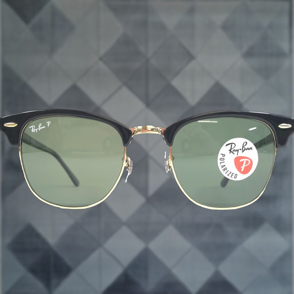 Ray-Ban Sunglasses RB3016 CLUBMASTER W0365 Black Gold Frames