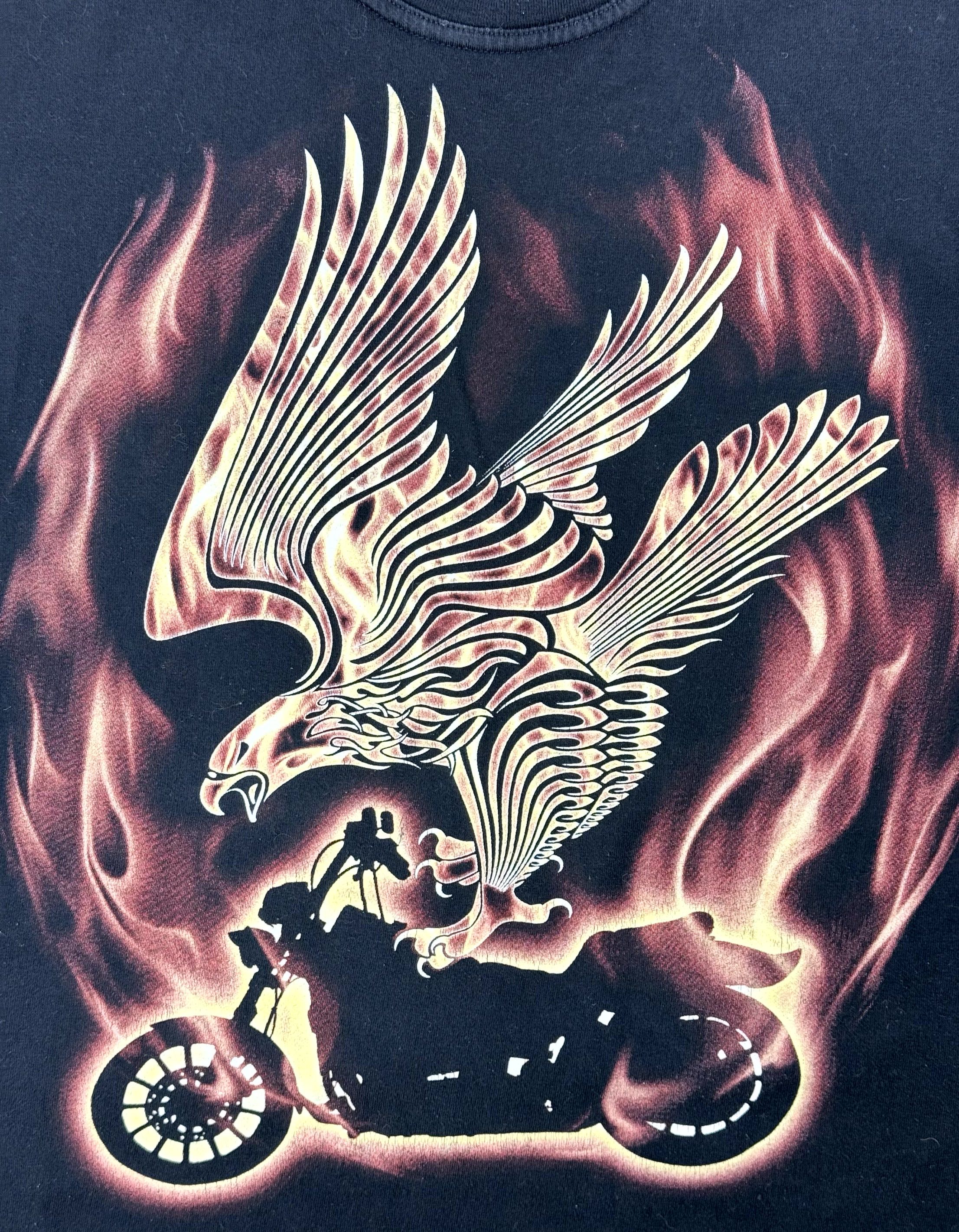 Vintage Vintage Planet Earth Australia Flaming Biker Eagle T-Shirt Size US XL / EU 56 / 4 - 5 Thumbnail