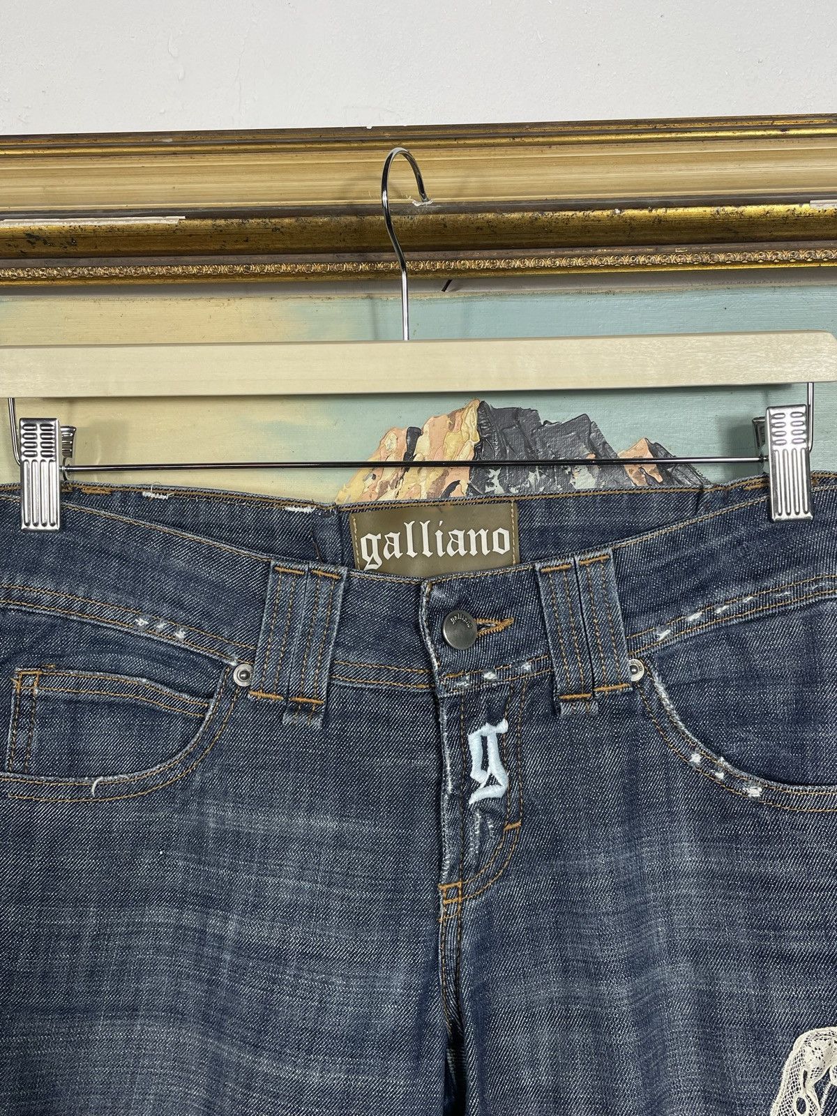 Designer × John Galliano × Vintage John Galliano Vintage Denim Jeans Trousers Coquette Pant Y2k Size 28" / US 6 / IT 42 - 6 Thumbnail