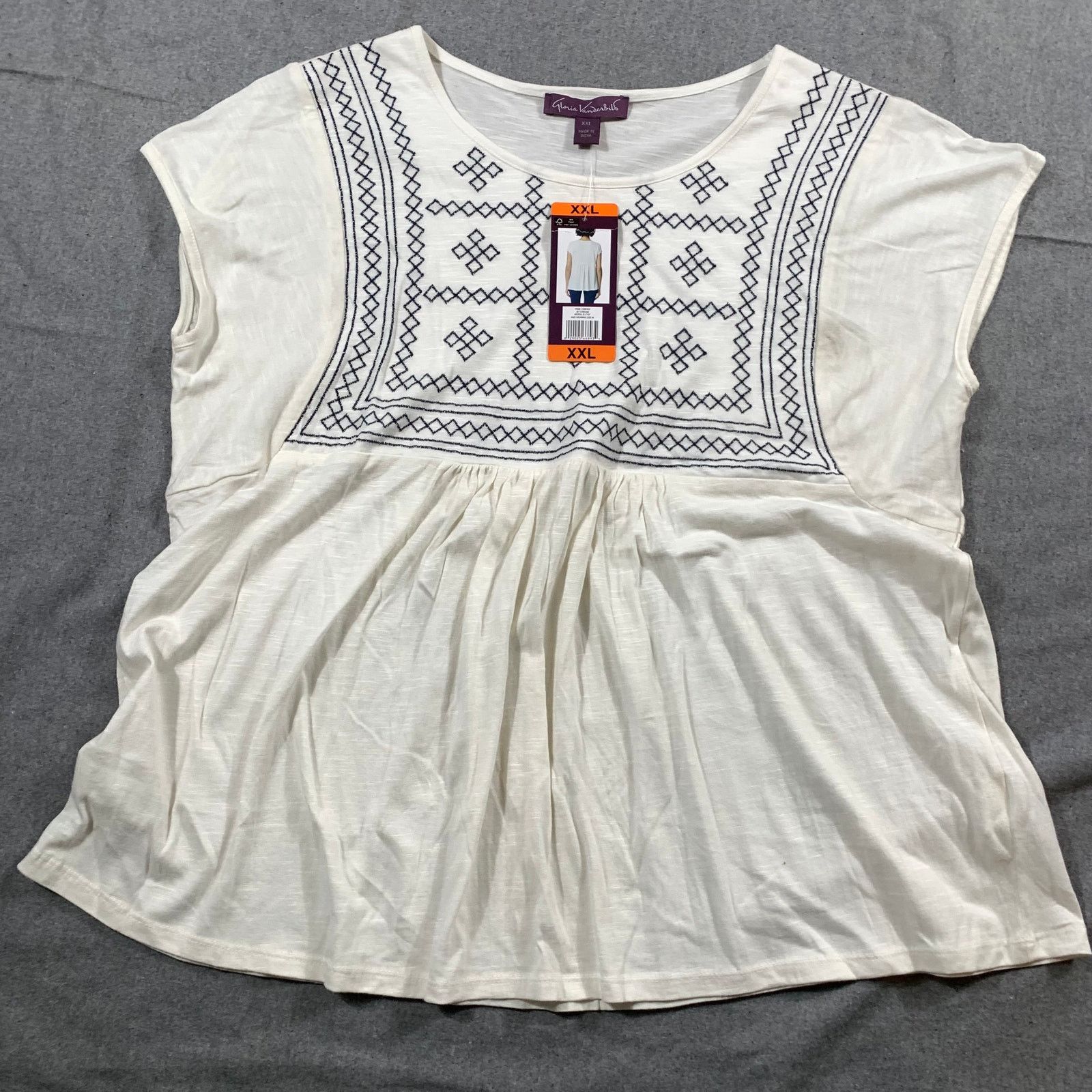 Gloria Vanderbilt Gloria Vanderbilt Shirt Women XXL White Summer Shirt Ladies Size XXL / US 16-18 / IT 52-54 - 1 Thumbnail