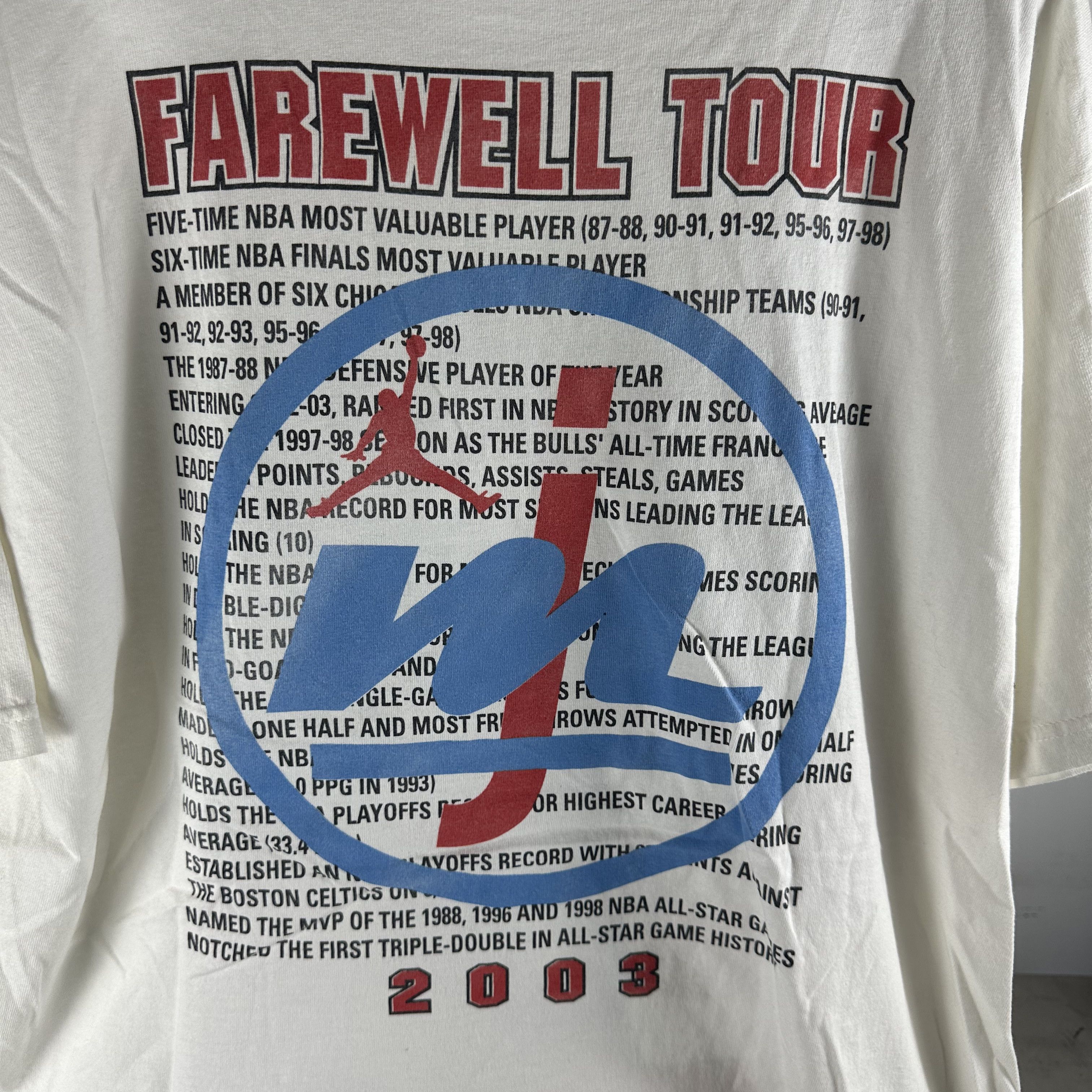 Vintage 2003 Michael Jordan Farewell Tour NBA Tribute T-Shirt Size US XL / EU 56 / 4 - 4 Thumbnail