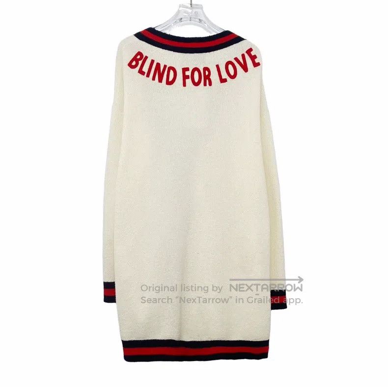 Gucci Gucci White striped trim cotton V-neck single-breasted lon Size L / US 10 / IT 46 - 2 Thumbnail