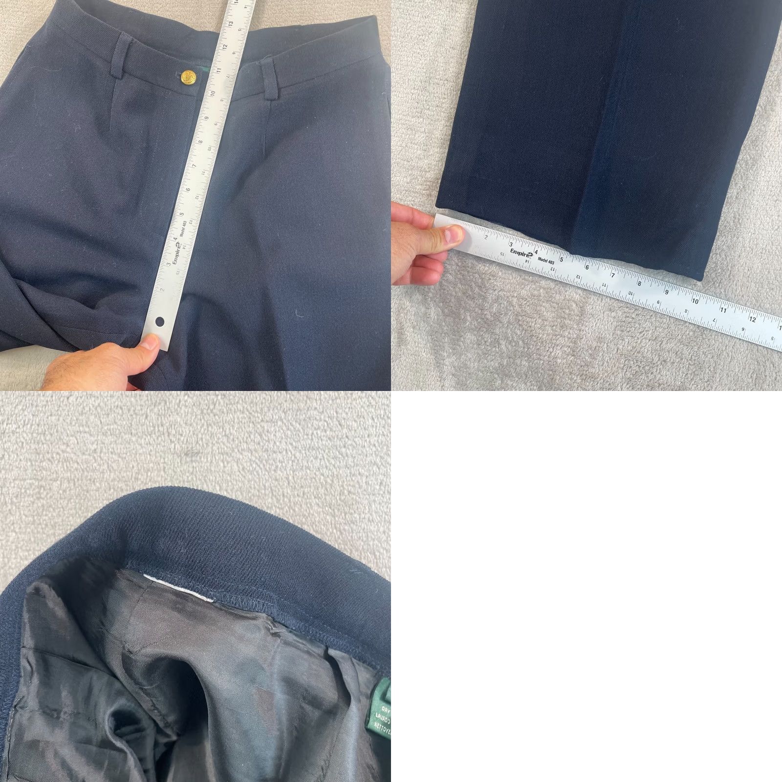 Ralph Lauren VINTAGE Lauren Ralph Lauren LRL Wide Leg Trouser Pants Women 6 Navy Gold Button Size 28" / US 6 / IT 42 - 8 Thumbnail