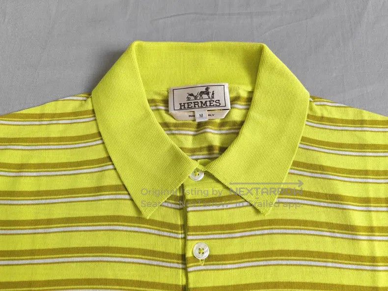 Hermes Hermes Short Sleeve Knit Polo Shirt, 100% Sea Island Cotto Size US M / EU 48-50 / 2 - 2 Thumbnail