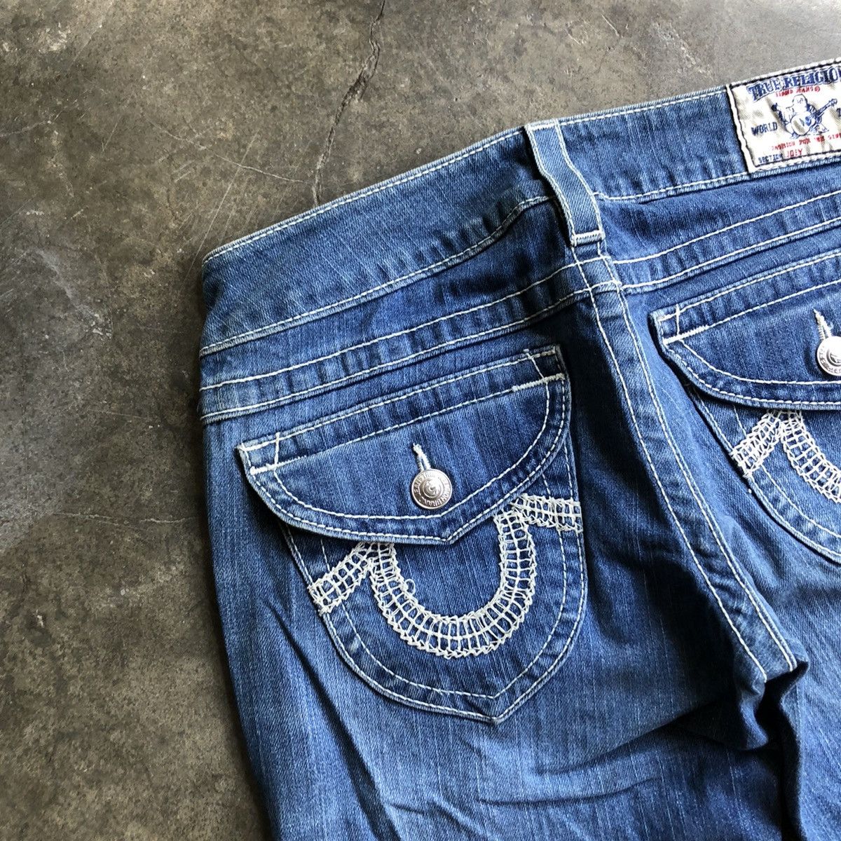 Hysteric Glamour × Japanese Brand × True Religion Vintage True Religon Flare Bell Bottom Jeans Size 29" - 2 Thumbnail