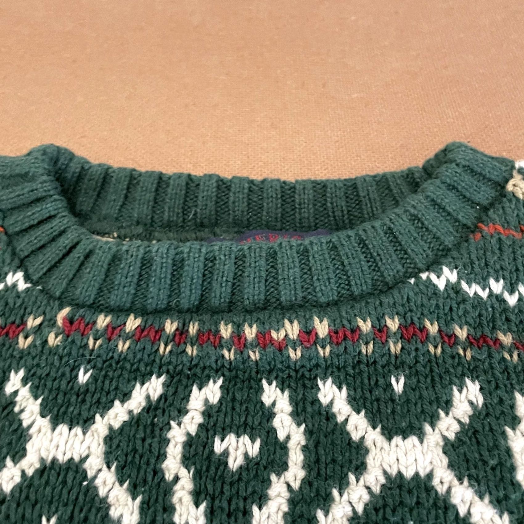 Vintage VINTAGE American Portrait Sweater Mens Medium Crewneck Fair Isle Made USA 90s Green Crew Neck Knitted Pullover Sweatshirt Mens Size US M / EU 48-50 / 2 - 3 Thumbnail