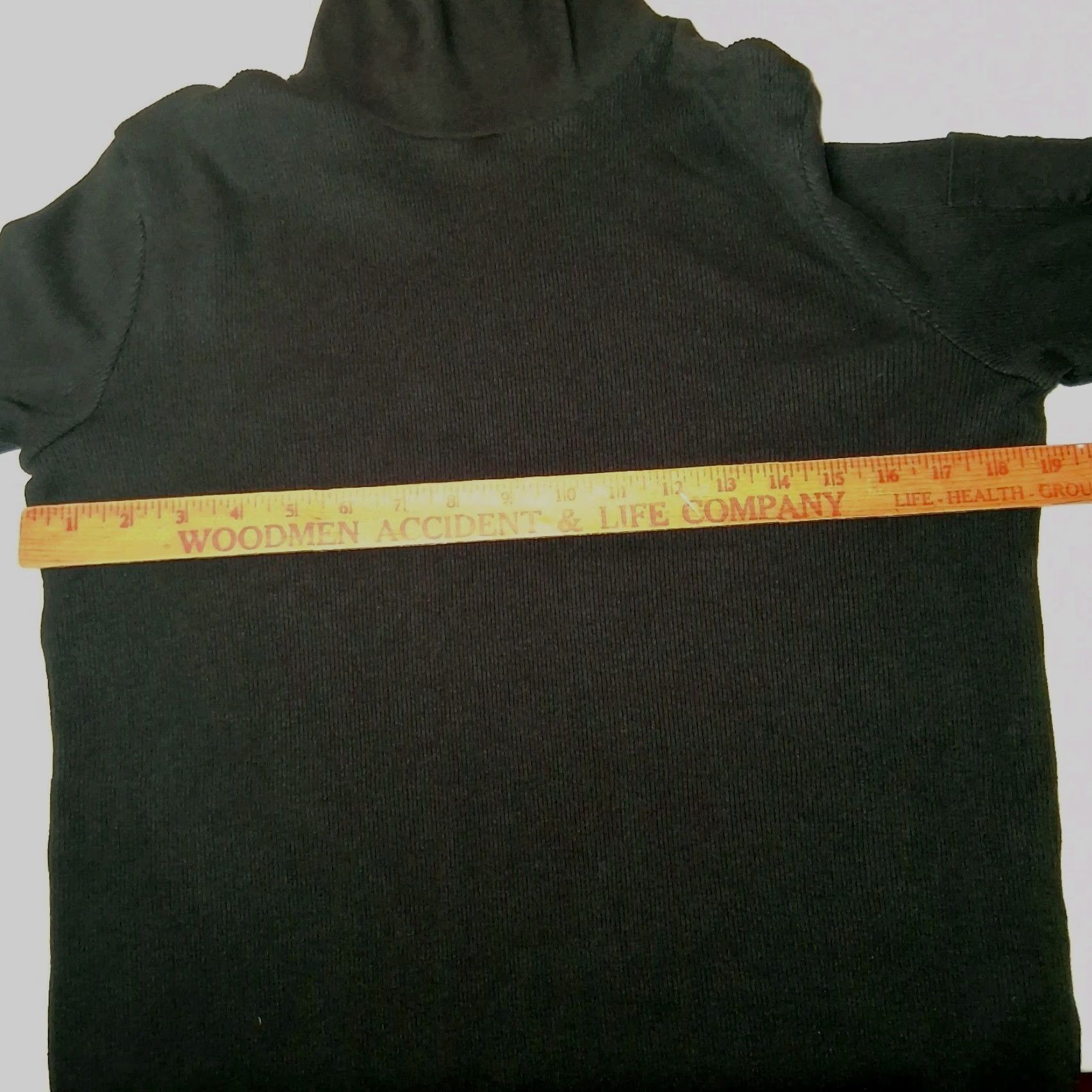 Ralph Lauren VINTAGE Lauren Ralph Lauren Turtleneck Women L Black Ribbed Knit Pocket 3/4 Sleeves Size L / US 10 / IT 46 - 7 Thumbnail