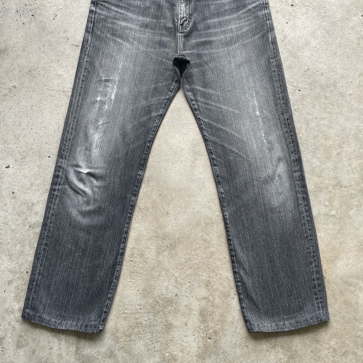 Japanese Brand × Jean × Vintage Vintage Japanese Black Faded Denim Jeans Pants W33x30.5 Size US 33 - 4 Thumbnail
