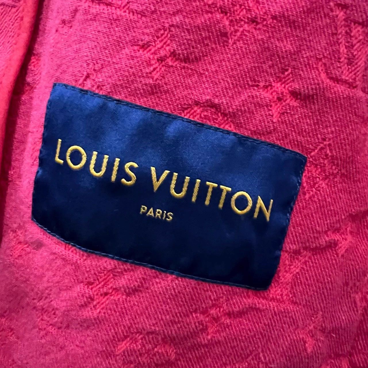 Louis Vuitton LV Red Monogram Denim Jacket 52 Size US L / EU 52-54 / 3 - 3 Thumbnail