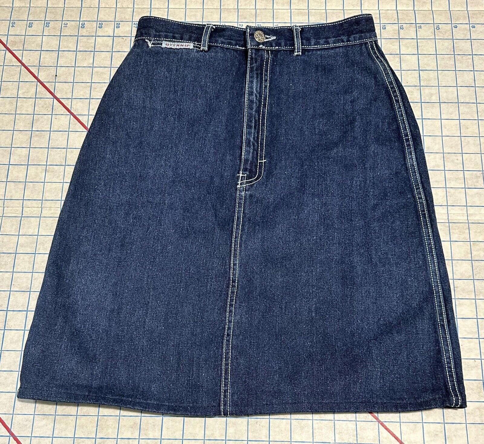 Designer Vintage Denim Jean Skirt Size 8 Gitano Heart Size 30" / US 8 / IT 44 - 2 Thumbnail