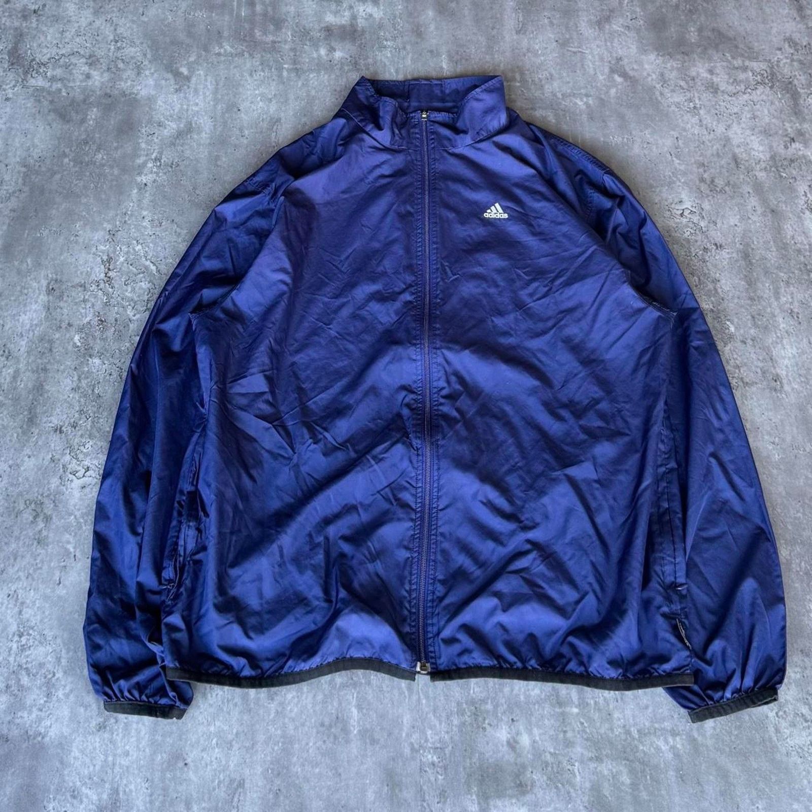 Adidas × Vintage Vintage Adidas Navy Blue Baggy Windbreaker Athletic Jacket Size US XL / EU 56 / 4 - 1 Thumbnail