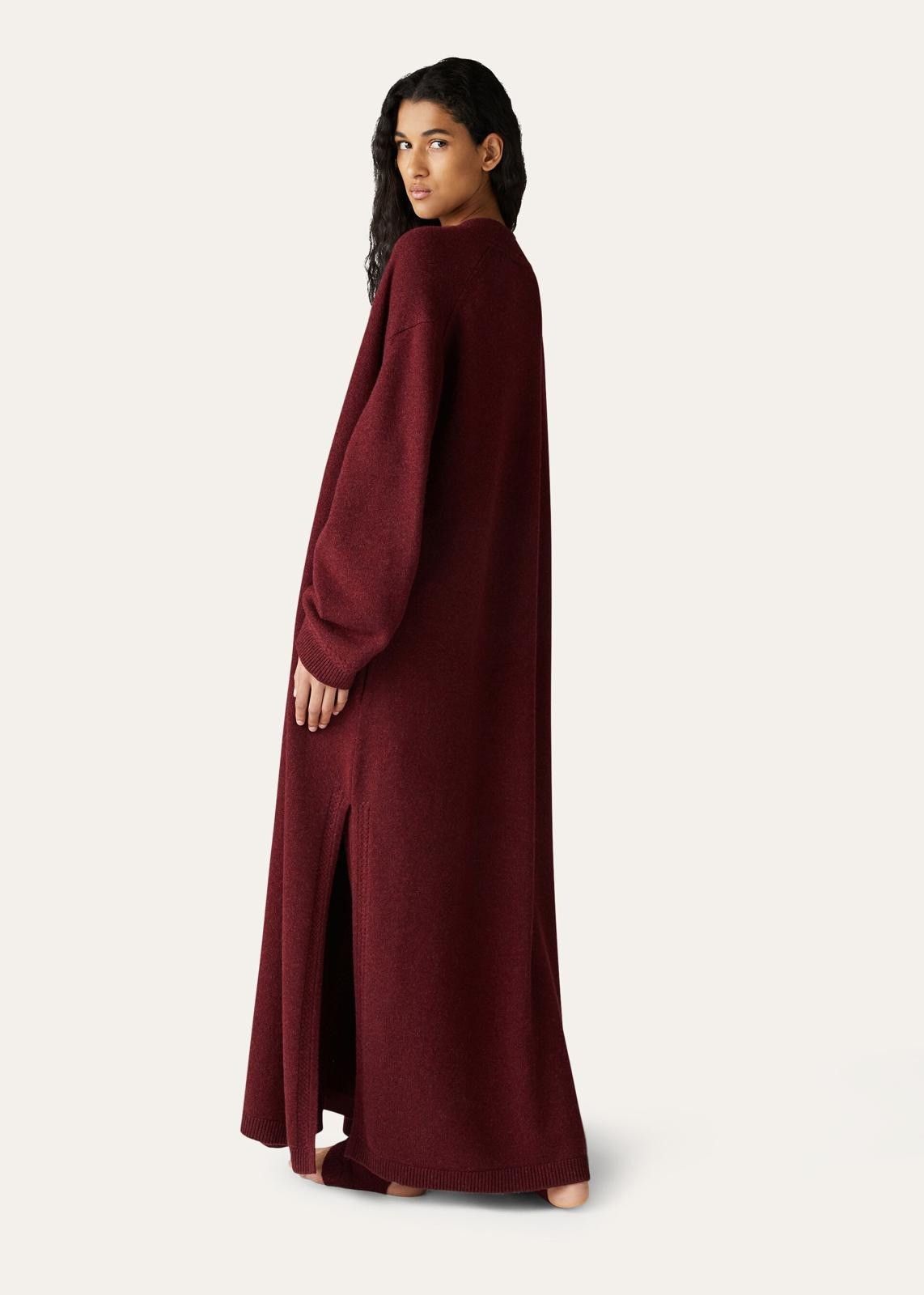 Loro Piana o1srvl11e1124 Cocooning Long Cardigan in Burgundy Size M / US 6-8 / IT 42-44 - 4 Thumbnail