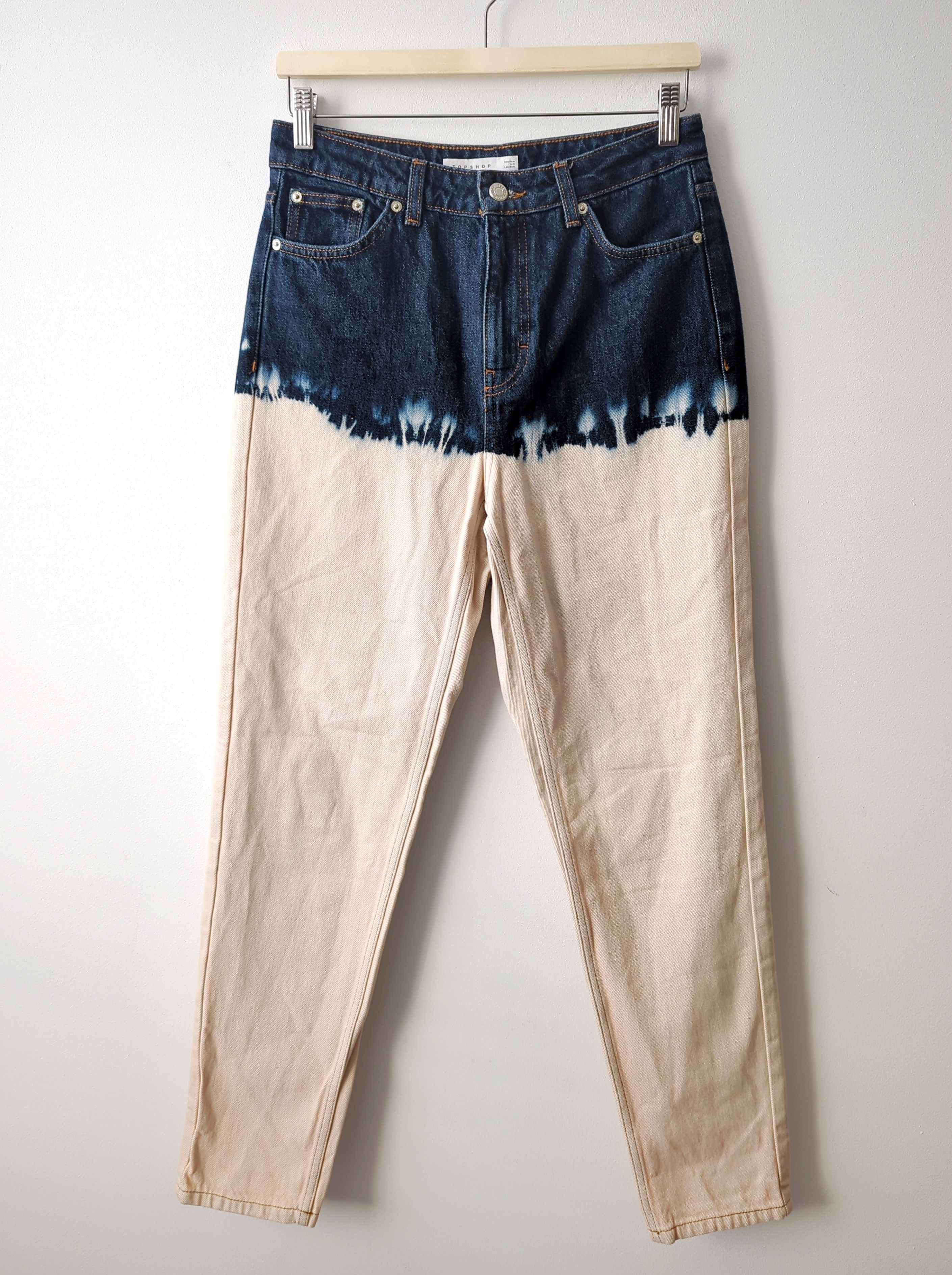 Topshop Topshop Mom Jeans Dip Dye Two Tone Denim Size 28" / US 6 / IT 42 - 1 Thumbnail