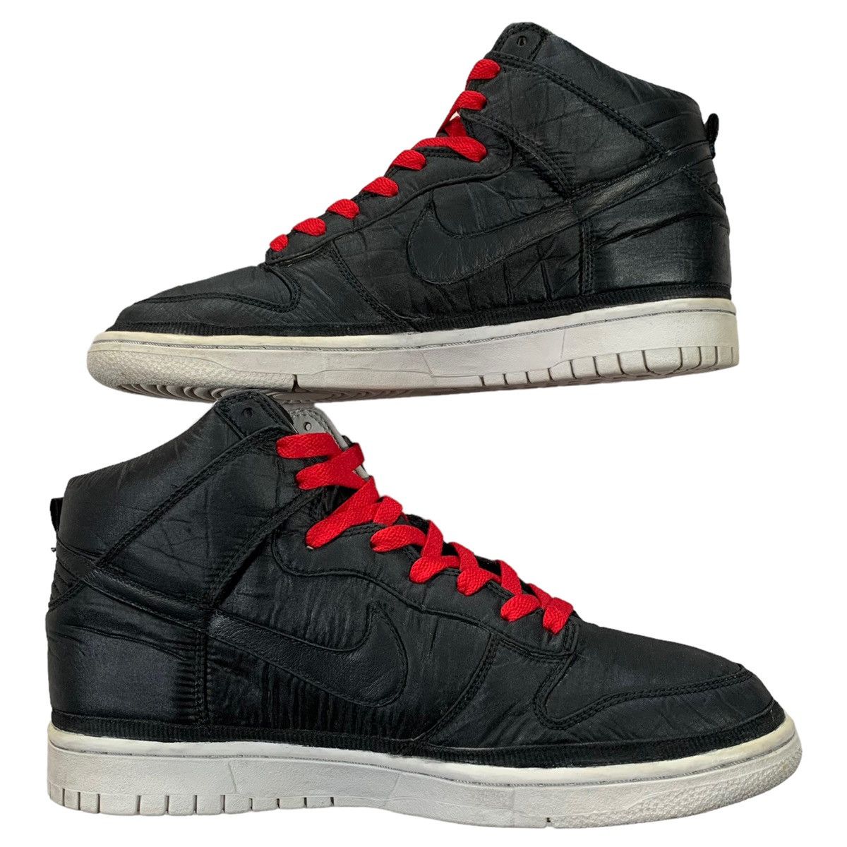 Vintage Custom VTG Nike Dunk High Vandal Nylon Black Red 08 Sneakers Size US 9 / EU 42 - 2 Thumbnail