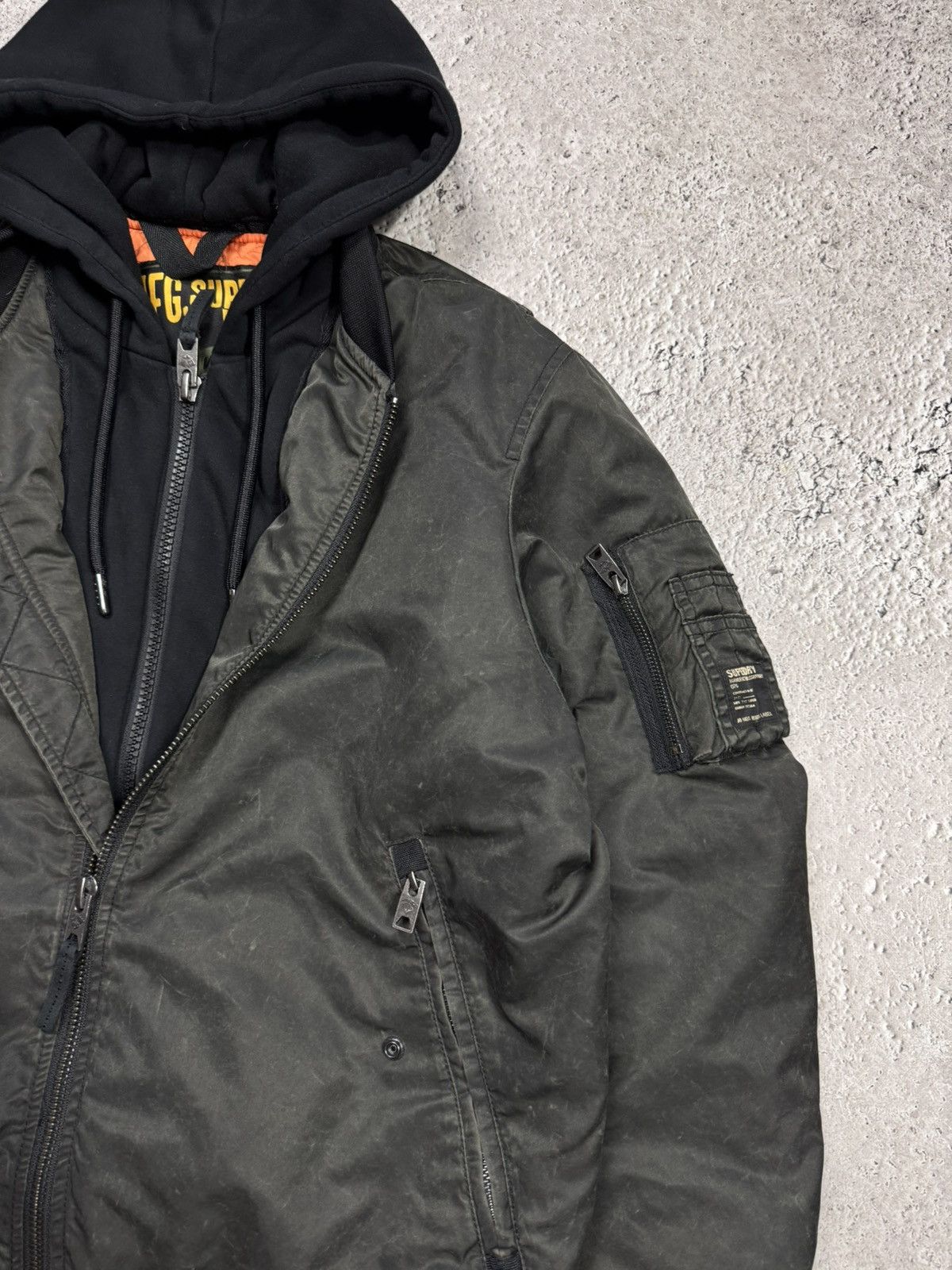 Superdry Superdry Utility Wear Hooded Bomber Jacket Double Zip L Size US L / EU 52-54 / 3 - 4 Thumbnail