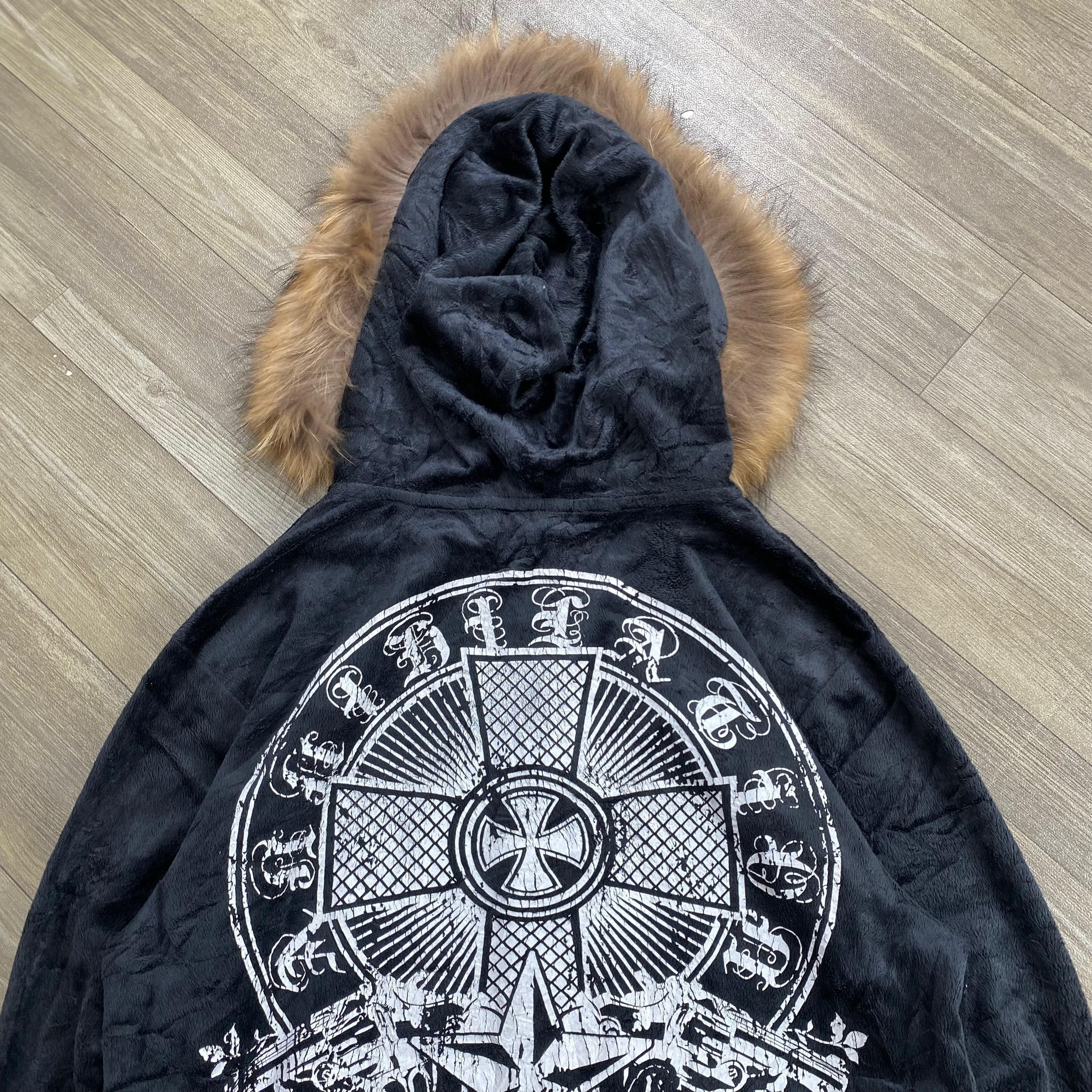 Japanese Brand RARE💥 2000s Wild Life Tornado Mart Lgb Style Fur Zip Hoodie Size US M / EU 48-50 / 2 - 11 Thumbnail
