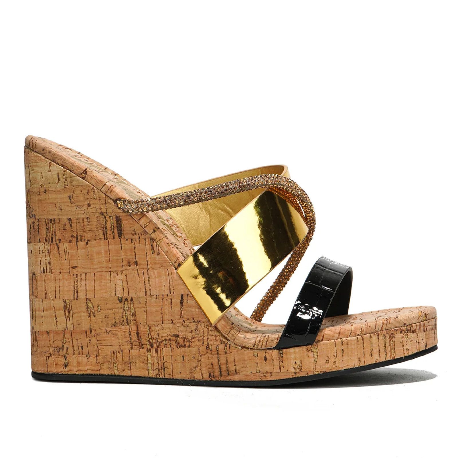 Other Xando Slip On Cork Wedge Slides Multi Size Triple Straps Gol Size US 6 / IT 36 - 3 Thumbnail