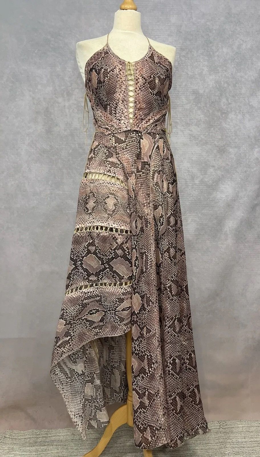 Roberto Cavalli Roberto Cavalli SS11 snakeskin lace up gown Size S / US 4 / IT 40 - 1 Thumbnail