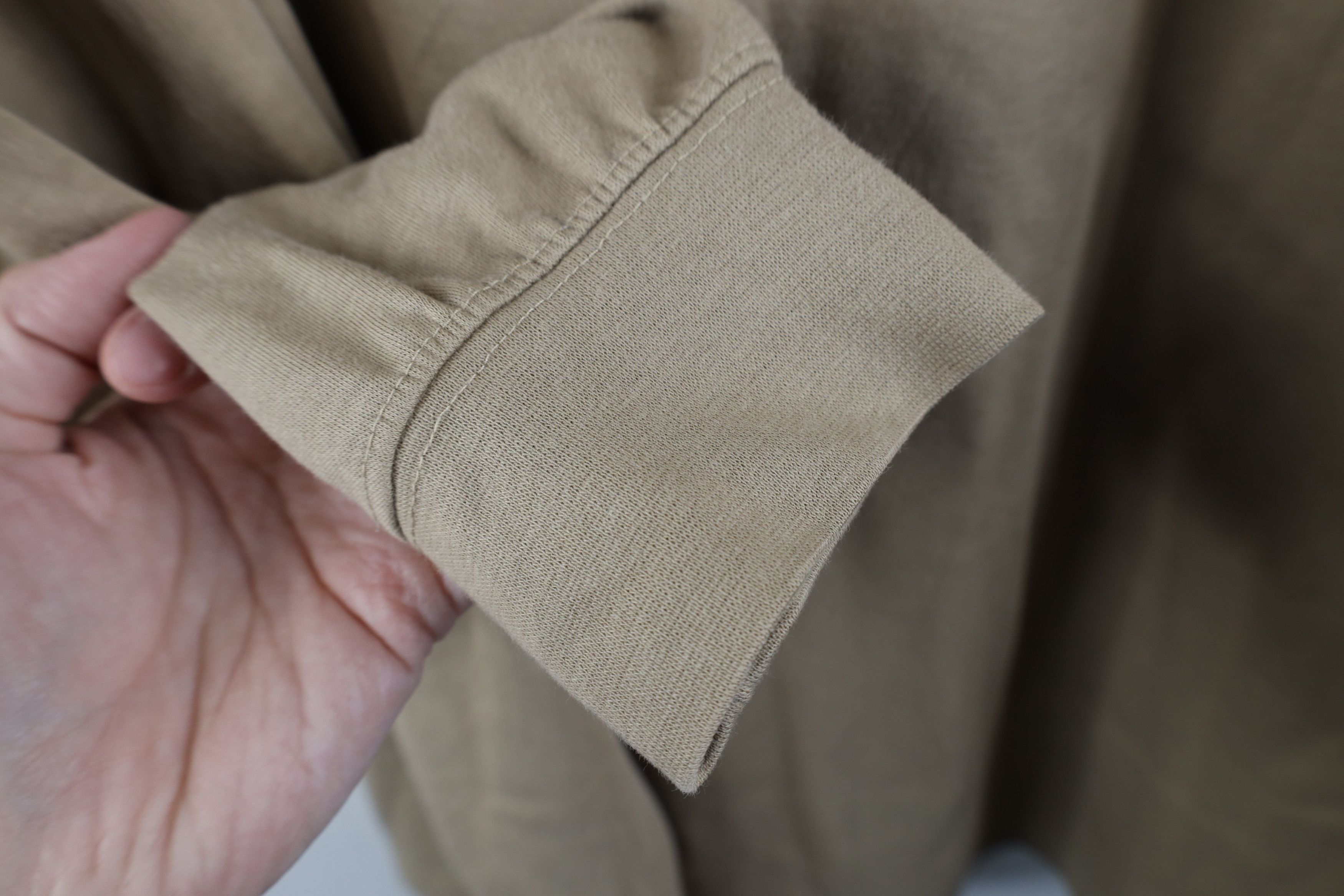 Lands' End × Vintage Vintage 90s Lands End Long Sleeve Mock Neck T-Shirt Beige Size US XL / EU 56 / 4 - 7 Thumbnail
