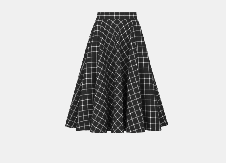Dior o1w1db11225 451J05 Bias-Cut Midi Skirt in Black/White Size 30" / US 8 / IT 44 - 1 Thumbnail