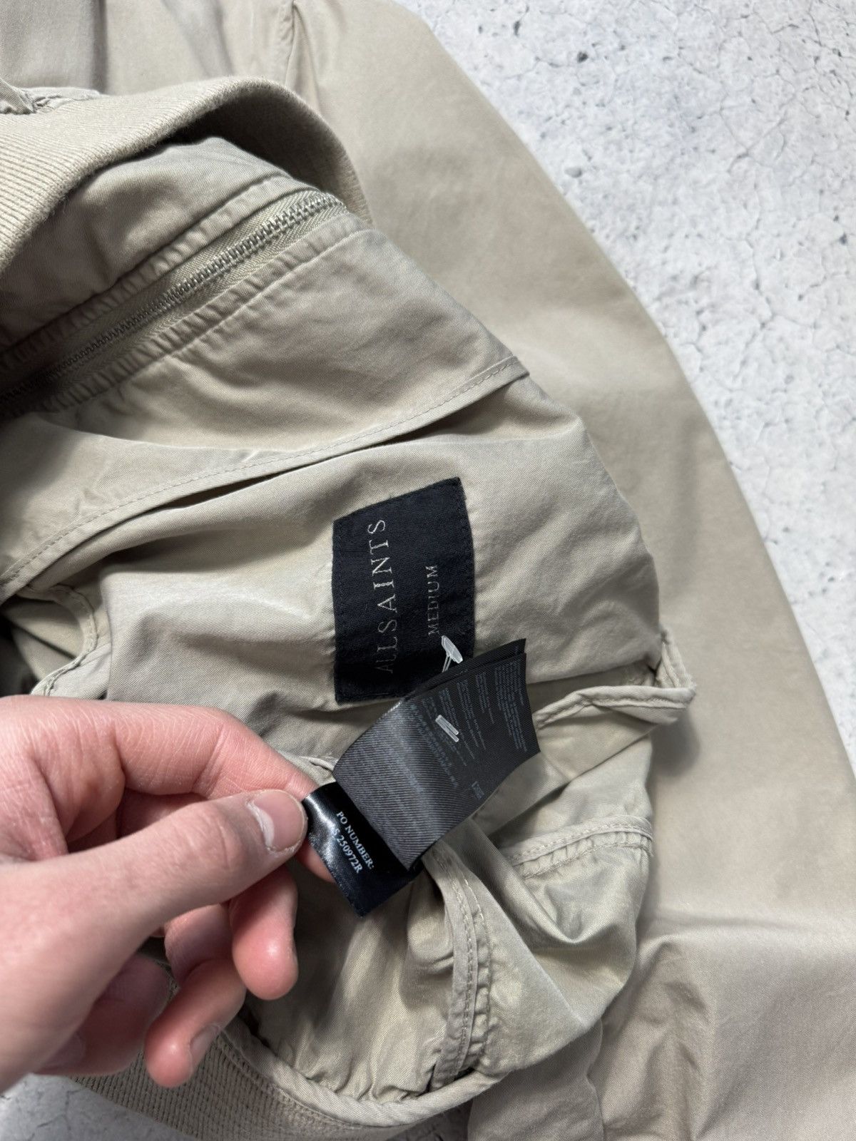 Allsaints Allsaints Nylon Bomber Jacket Full Zip Beige Size M Size US M / EU 48-50 / 2 - 10 Thumbnail