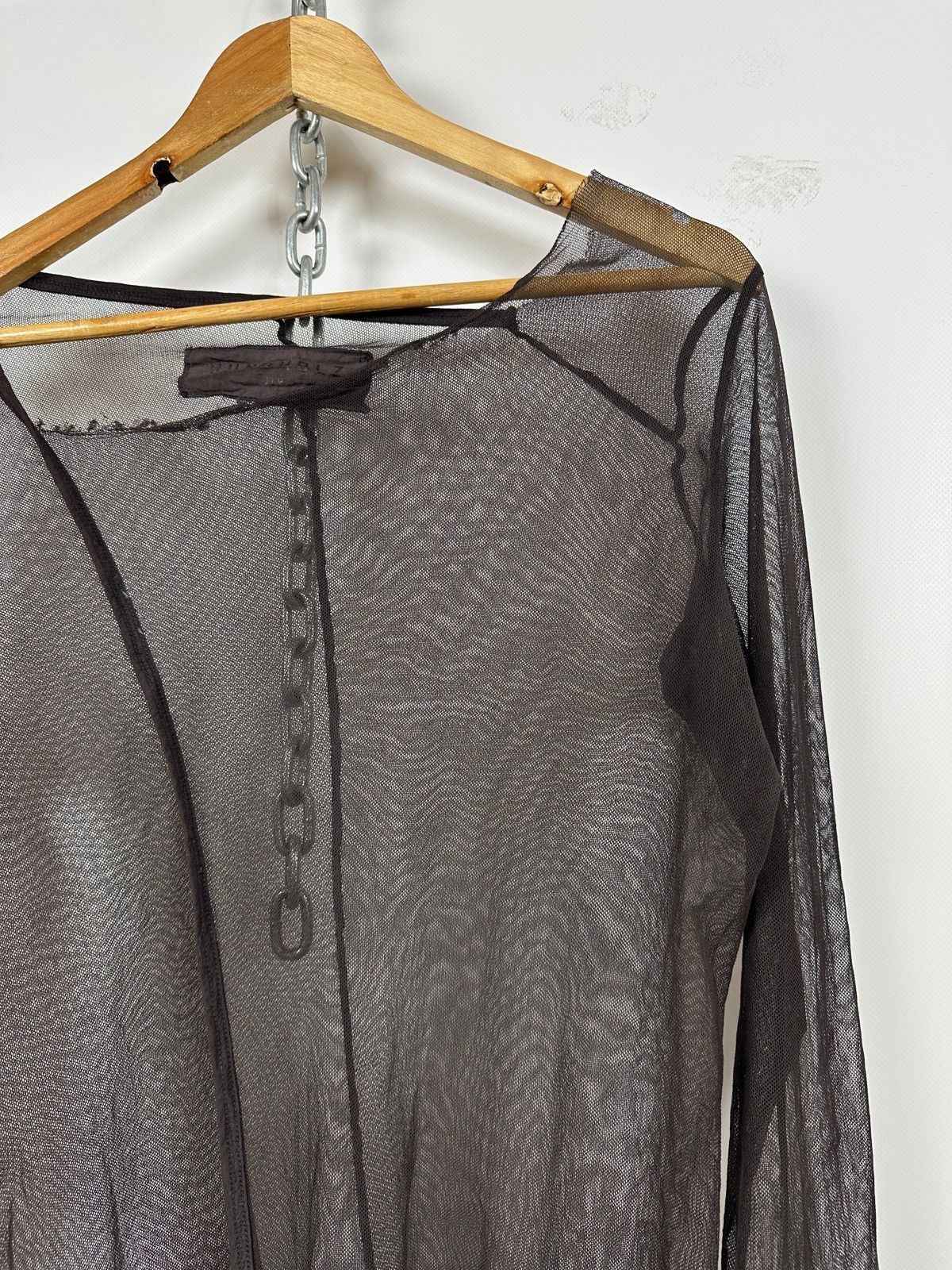 Rundholz Rundholz Brown Asymmetrical Sheer Mesh Long Sleeve Top Size S / US 4 / IT 40 - 6 Thumbnail