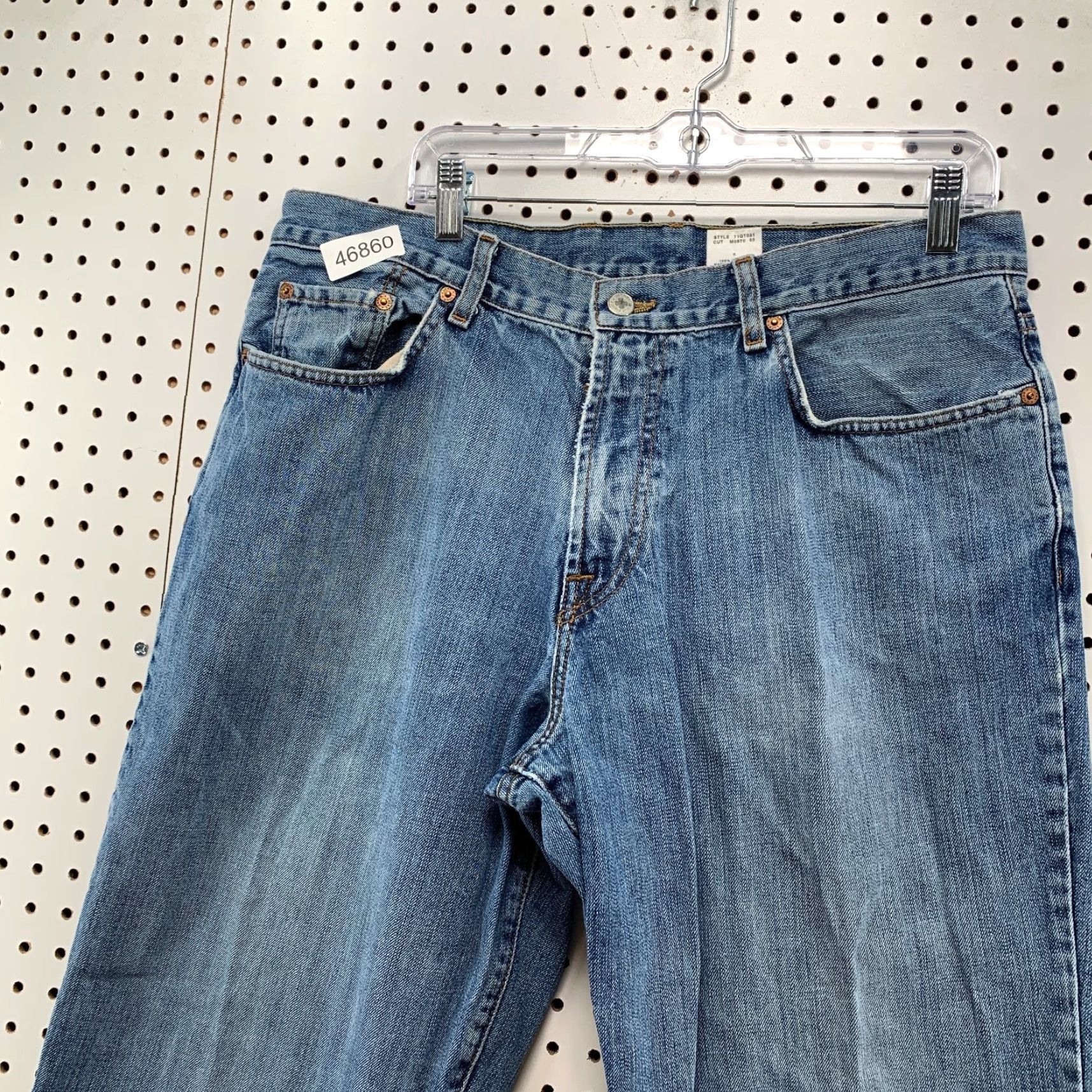 Lucky Brand VINTAGE Lucky Brand Jeans Mens 36x31 Dungarees USA Logo 5-Pocket Straight Blue Denim Shirt Size US 36 / EU 52 - 7 Thumbnail