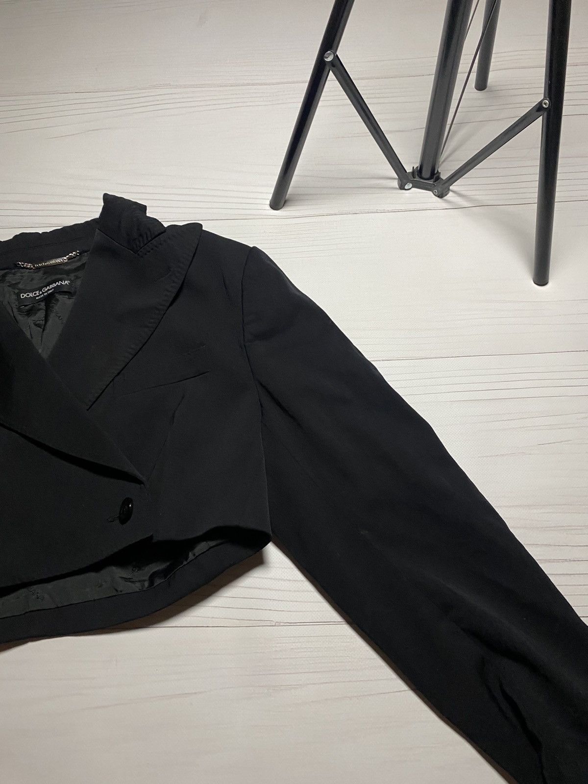 Dolce & Gabbana Dolce & Gabbana Double- breasted cropped black blazer Size L / US 10 / IT 46 - 8 Thumbnail
