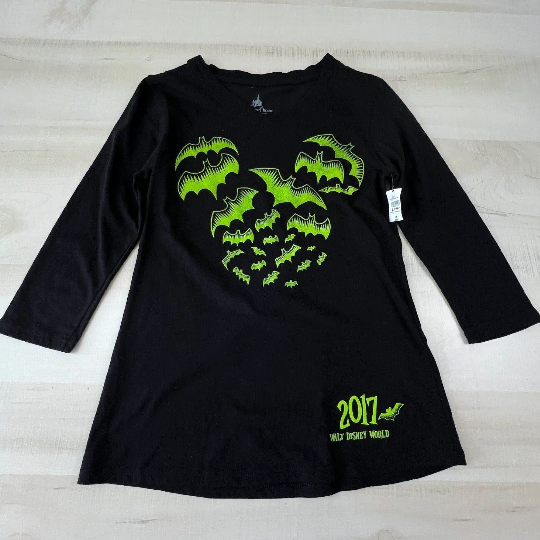 Disney Disney Parks Womens Top Small Black Green Bats 2017 WDW Shirt New - Halloween Disney Top Women’s Small Shirt Size S / US 4 / IT 40 - 2 Thumbnail
