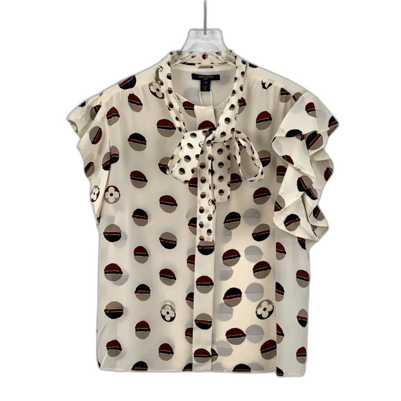 Louis Vuitton Louis Vuitton Beige Short Sleeve Silk Shirt Size US L / EU 52-54 / 3 - 1 Thumbnail