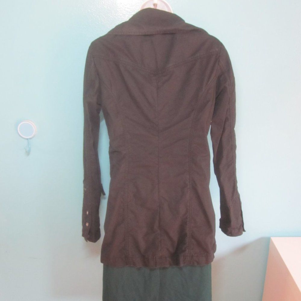 Oxbow OXBOW Womens Long Trench Black Cotton Jacket Size 3 Fits M Size M / US 6-8 / IT 42-44 - 4 Thumbnail