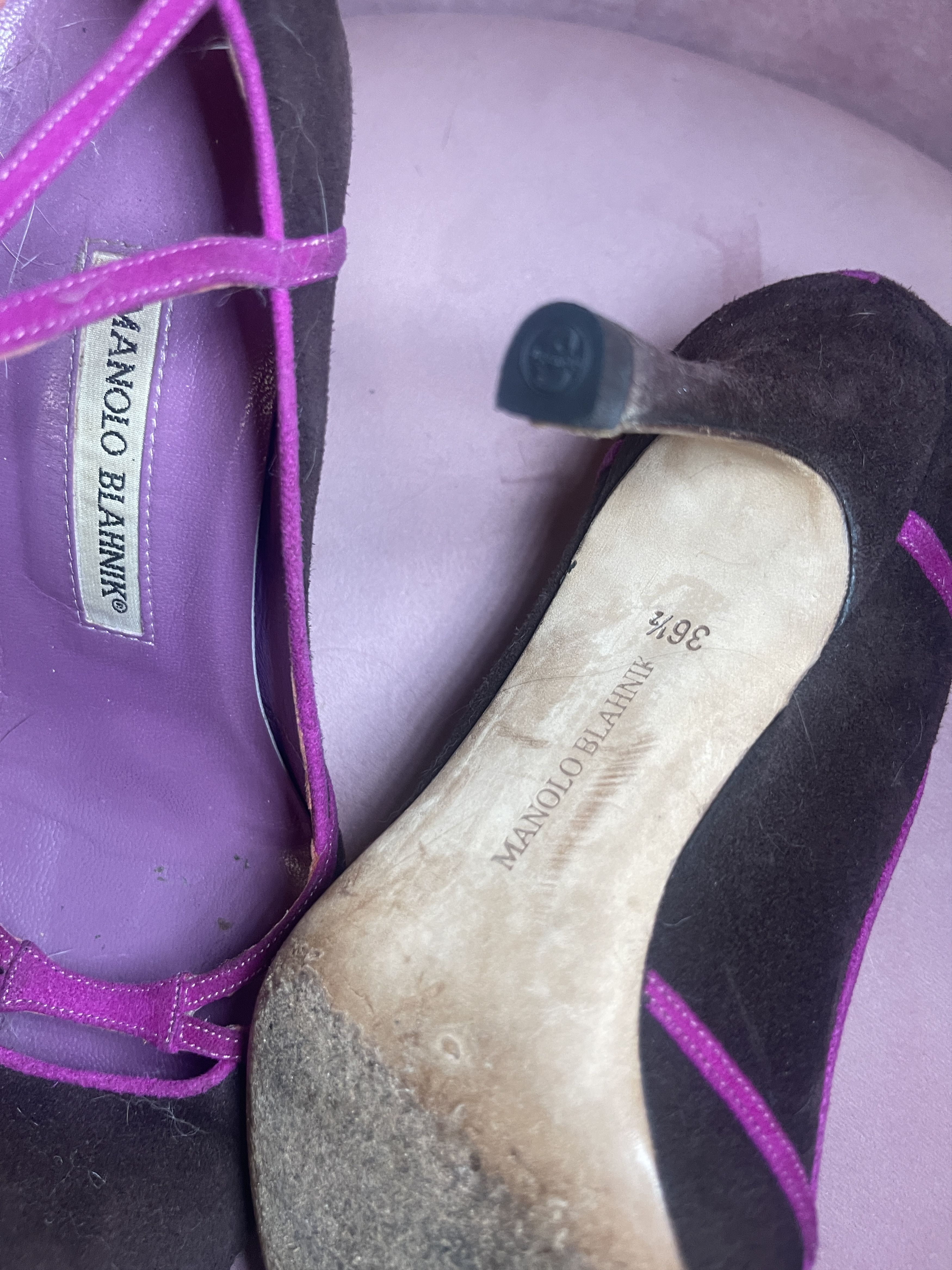 Manolo Blahnik manolo blahnik heels - brown and pink - size 6.5 Size US 6.5 / IT 36.5 - 5 Thumbnail
