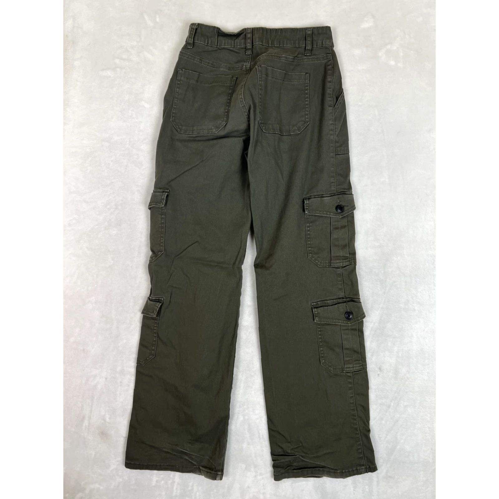 Hot Topic Hot Topic Juniors Cargo Pants Green Twill Straight Leg Pockets 3 Casual Utility Jeans Size 26" / US 2 / IT 38 - 6 Thumbnail
