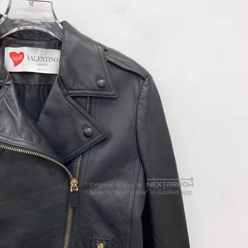 Valentino Valentino Black love print sheepskin jacket Size L / US 10 / IT 46 - 3 Thumbnail