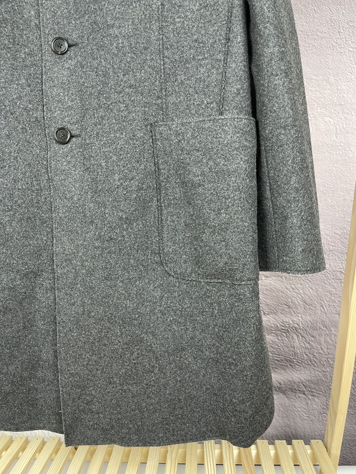 Z Zegna Z Zegna grey single breasted wool unlined trench coat logo Size US L / EU 52-54 / 3 - 8 Thumbnail