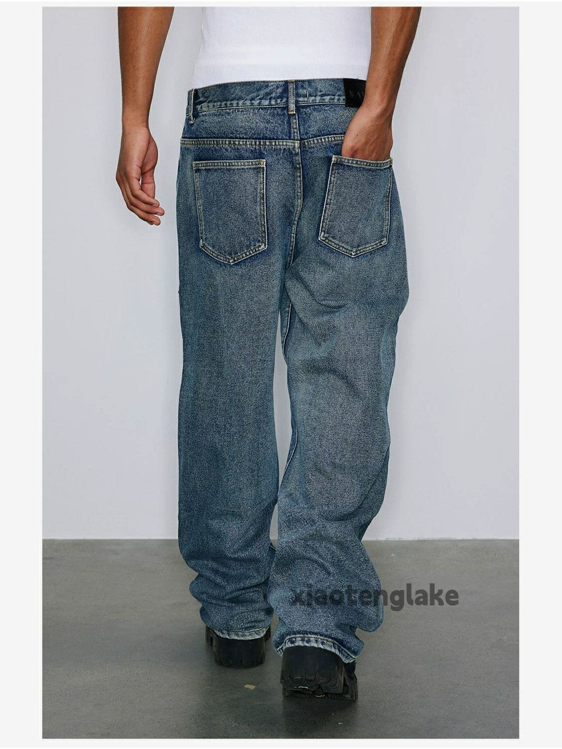 Jean × Vintage washed faded loose baggy carpenter workwear jeans Size US 36 / EU 52 - 7 Thumbnail