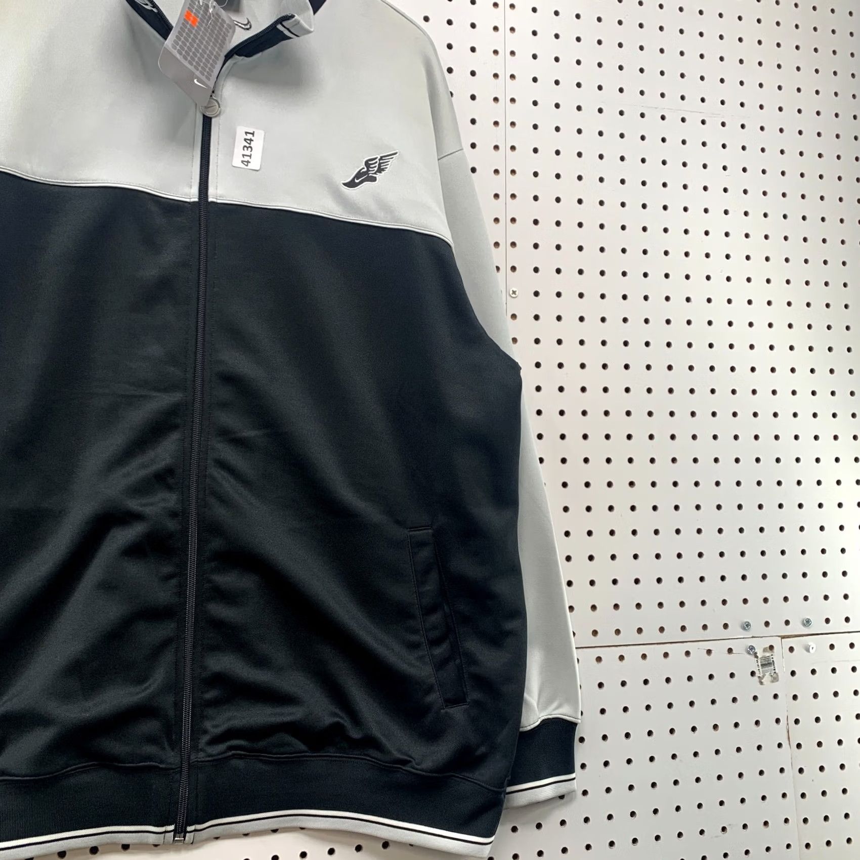 Nike VINTAGE Y2K Nike Track Jacket Mens XL Gray Black Zip NEW NWT Foot Wing Size US XL / EU 56 / 4 - 6 Thumbnail