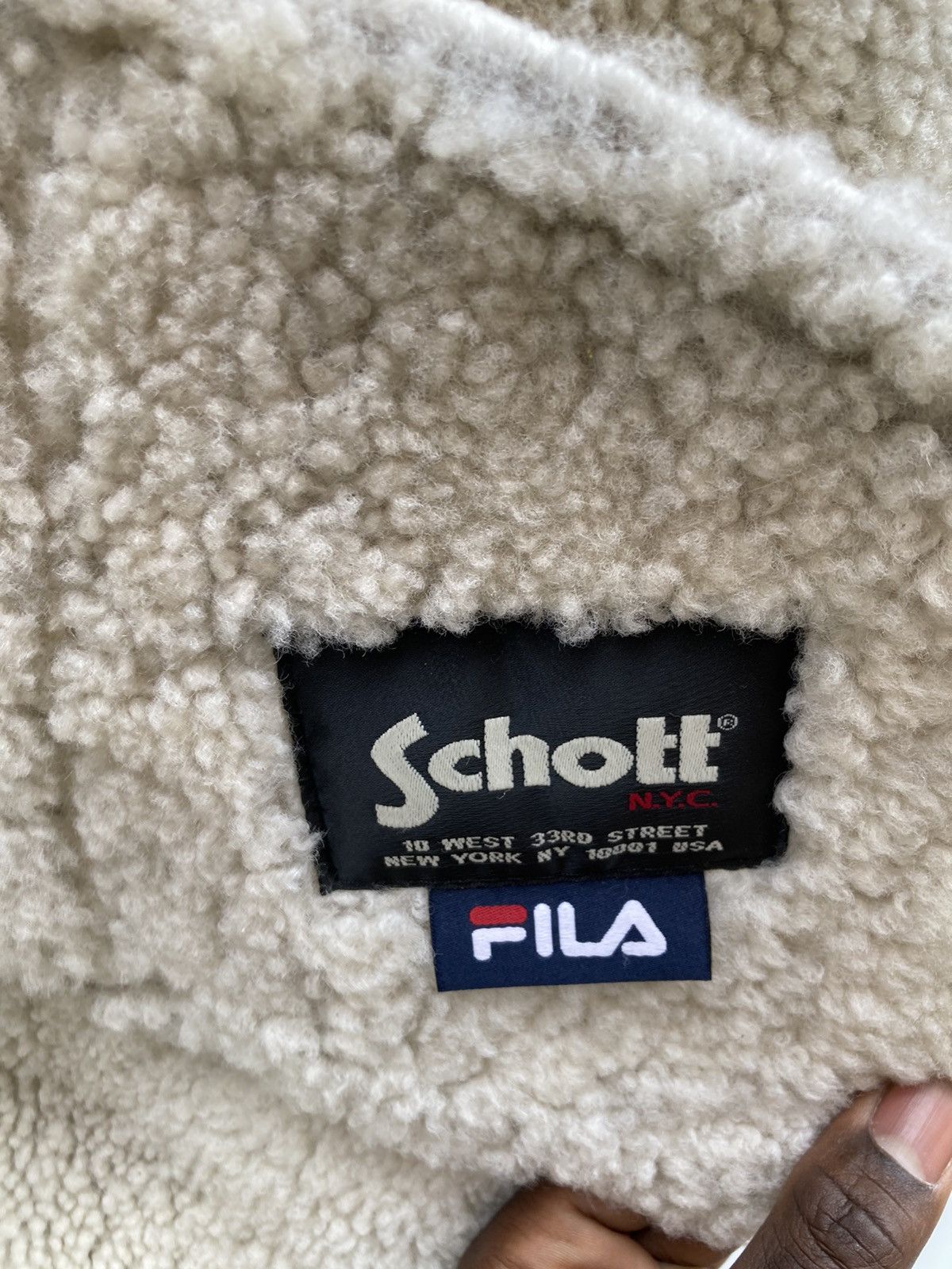 Schott Beautiful Schott Fila aviator jacket - Warm & stylish Size 42L - 3 Thumbnail