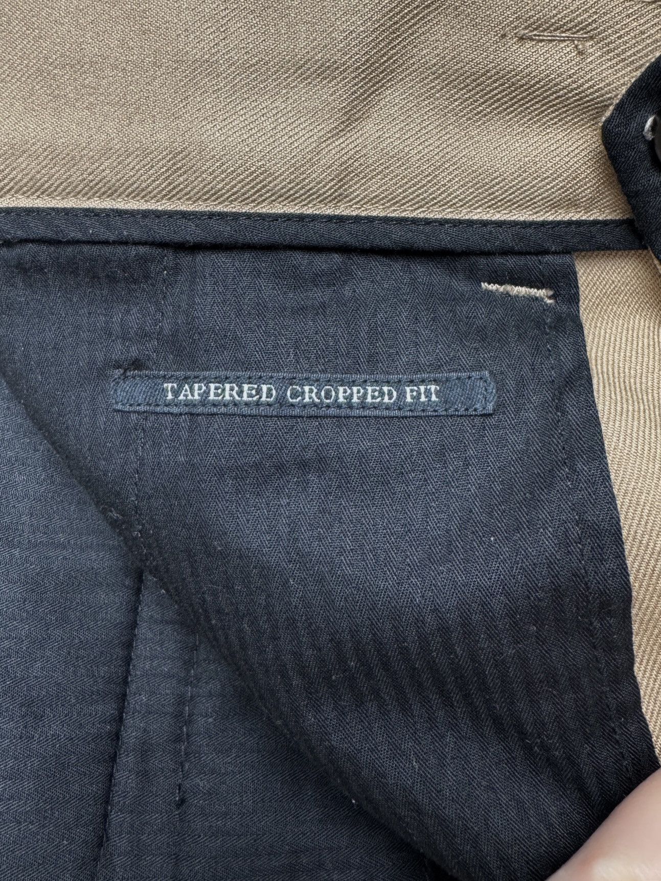 Allsaints AllSaints Cropped Trousers Beige Tallis Pleated Cotton Wool Size US 40 / EU 56 - 8 Thumbnail
