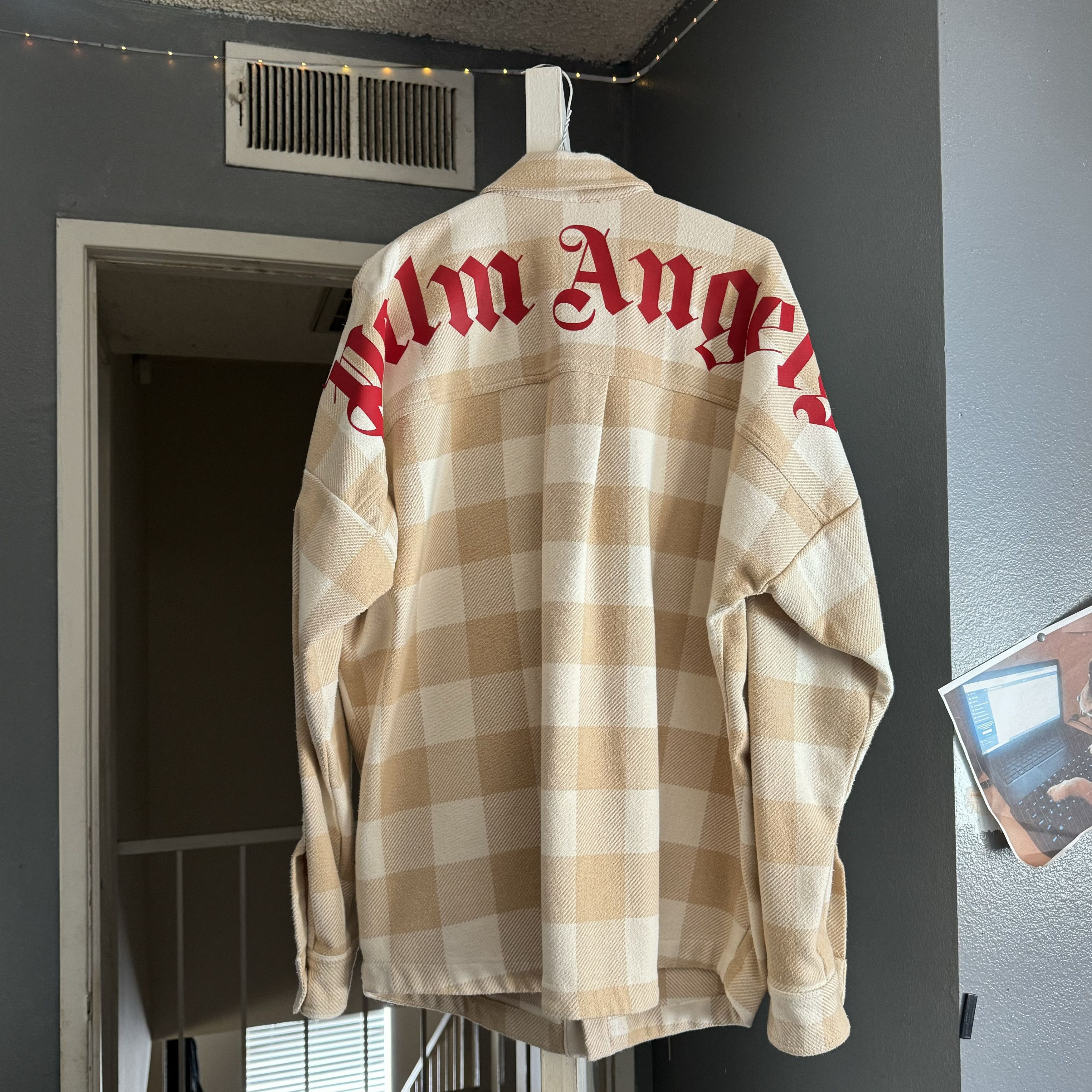 Palm Angels Palm Angels Checked Logo All Over Shirt Jacket Size US M / EU 48-50 / 2 - 4 Thumbnail