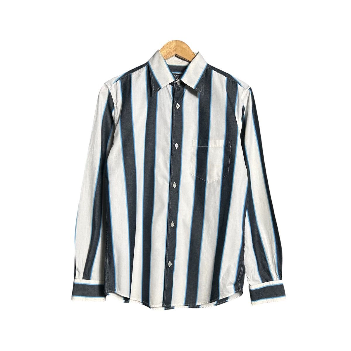 Tornado Mart Tornado Mart Block Color Button Up Shirt Size L / US 10 / IT 46 - 1 Thumbnail