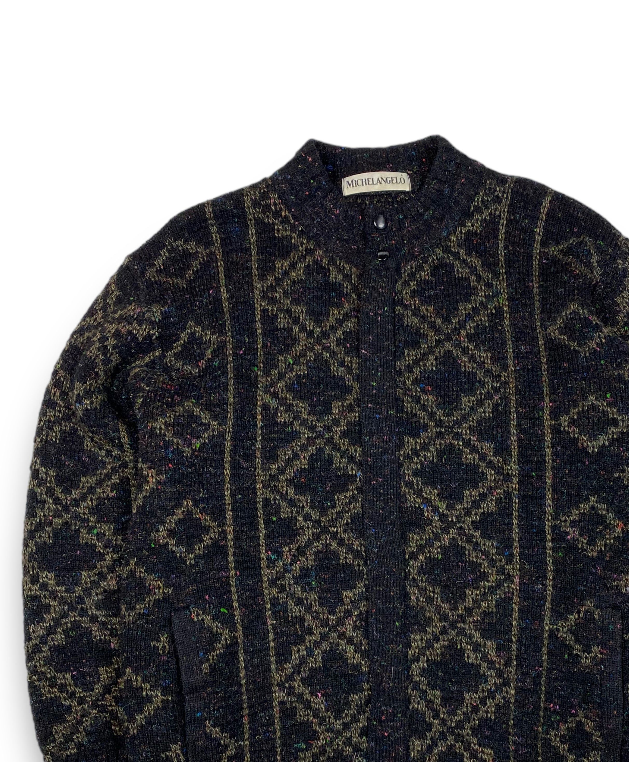 Vintage 90s Vintage MICHELANGELO Crazy Pattern Zip Sweater M711 Size US XL / EU 56 / 4 - 3 Thumbnail