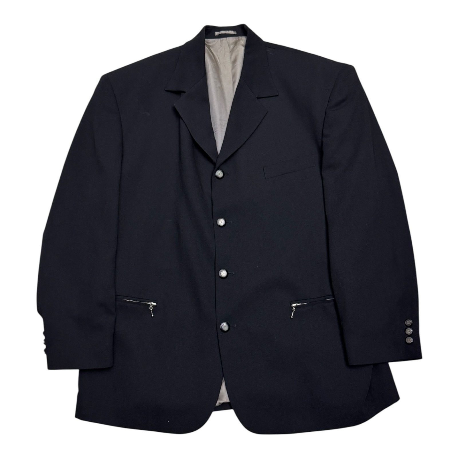 Vintage VINTAGE 2-Piece Casual Black Blazer Jacket SUIT Mens XL Size 46R - 2 Thumbnail