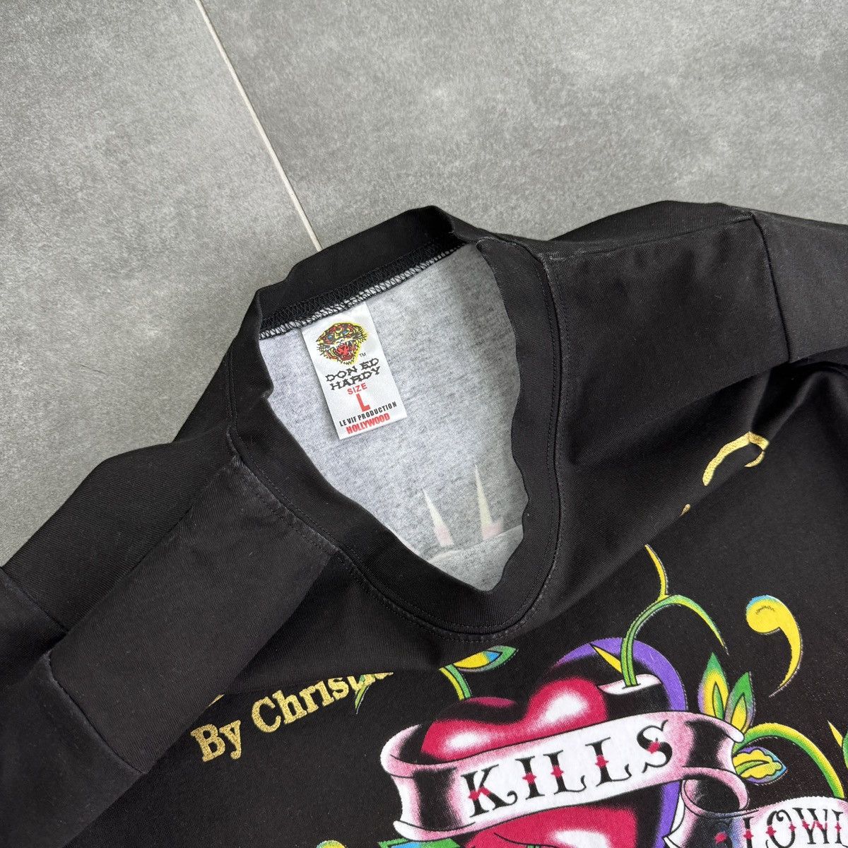 Ed Hardy Ed Hardy By Christian Audigier Tattoo Skulls Roses T-Shirt Size L / US 10 / IT 46 - 8 Thumbnail