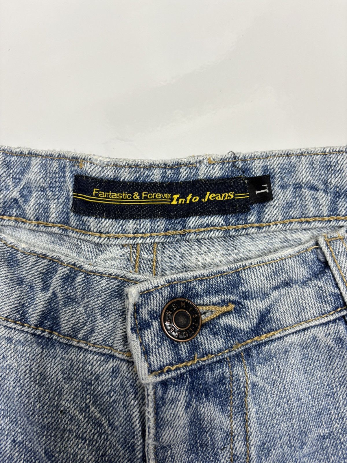 Japanese Brand FLARE JEANS💥90s Japanese Denim Fantastic & Forever Distress Size US 33 - 9 Thumbnail