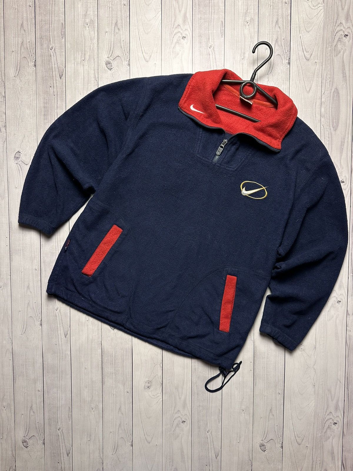 Nike × Vintage Vintage Nike fleece jacket size XL big logo rare zip 1/4 Size US XL / EU 56 / 4 - 1 Thumbnail